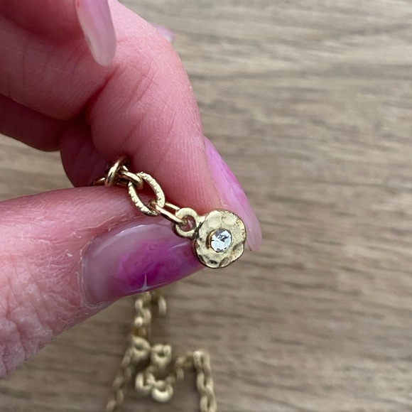 Gold chain necklace with teal druzy quartz 18” chain - Picture 5 of 6